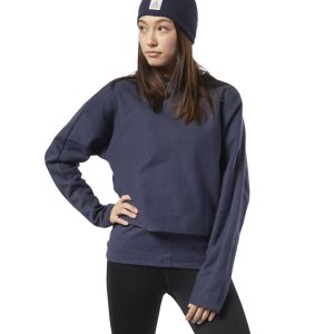 Bluza Damskie Reebok Training Essentials Granatowe PL 45LKCXE